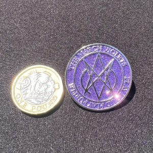 Purple Glitter PIn Badge